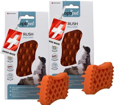OptiPet 3in1 2x Tierbürste für Hunde & Katzen Langhaar Katzenbürste Hundebürste