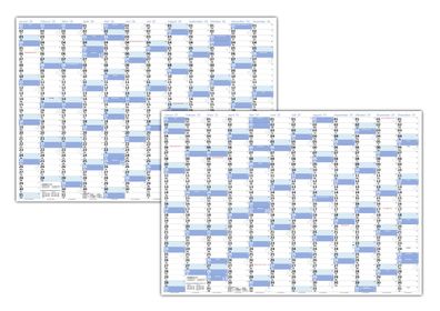 XL Wandkalender DIN A1 2026 + 2027 blau, nass abwischbar Format 59,4 x 84,1cm