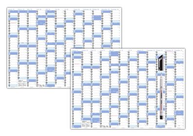 XL Wandkalender DIN A1 2026 + 2027 nass abwischbar + Folienstift Format 59,4 x