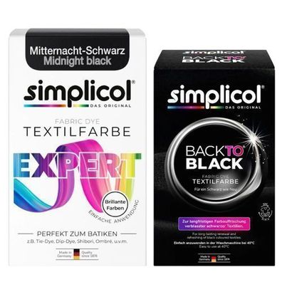 Simplicol Kit Expert Mitternacht-Schwarz und Back to Black Fabric Dye