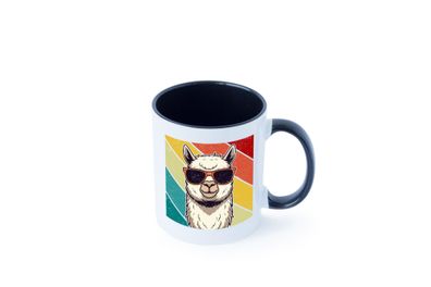 Lama | Retro | Alpaka mit Sonnenbrille Tasse - Geschenk