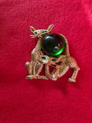Katzen Brosche, Katzen Schmuck, spielende Katzen Brosche (B1307253)