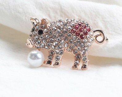 Schweinchen Brosche/ Tier Schmuck/Schweinchen Schmuck (B13072512)