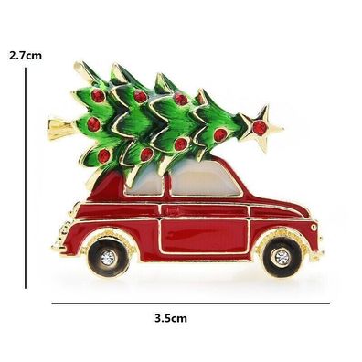 Christbaum Brosche, Weihnachts Schmuck, Weihnachtsauto Brosche(B13072512)
