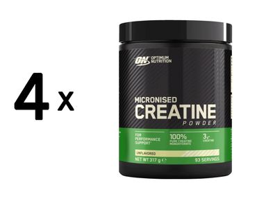 4 x Optimum Nutrition Creatine Powder (317g) Unflavoured