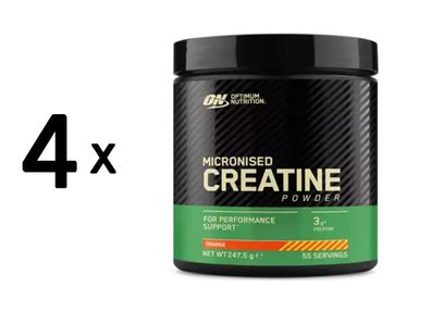 4 x Optimum Nutrition Micronised Creatine Powder - flavoured (247,5g) Orange