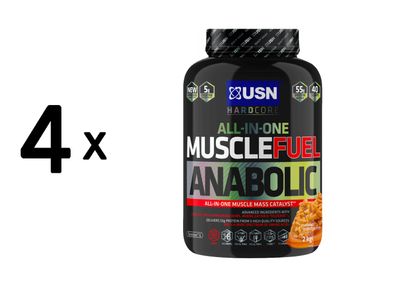 4 x USN Muscle Fuel Anabolic (2000g) Caramel Peanut Butter