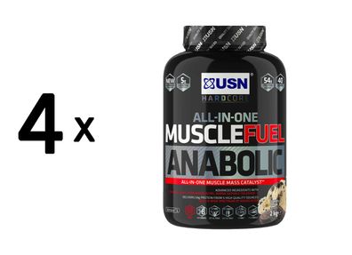 4 x USN Muscle Fuel Anabolic (2000g) Cookies and Cream