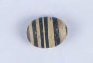 Perle "Linse" - Holz gestreift - 18 x 24 x 9 mm