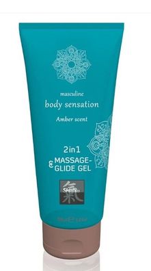Hot | Shiatsu Shiatsu 2 in 1 Massage & Glide Gel - 200 ml - Gleitgel - Amber