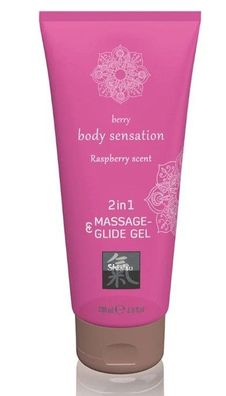 Hot | Shiatsu Shiatsu 2 in 1 Massage & Glide Gel - 200 ml - Gleitgel - Raspberry