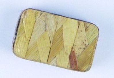 Perle "Rechteck" - Schilf gelackt - 37 x 24 x 15 mm