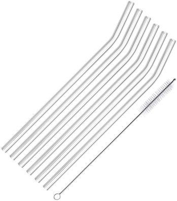 Westmark 6 Trinkhalme »Glas Knick« gebogen, 200 mm + Reinigungsbürstc 62642260