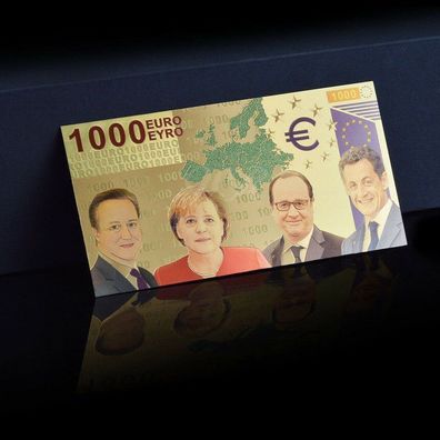 1000 Euro Goldfolie Banknote mit Farbe Europa (EB130725)