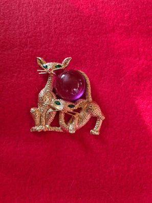 Katzen Brosche, Katzen Schmuck, spielende Katzen Brosche (B1407253)