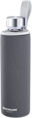 Westmark Trinkflasche »Viva« aus Glas 0,55 l, mit Cover, anthrazit 5272226A