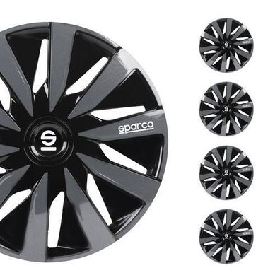 Sparco Radkappen 15 Zoll Lazio Schwarz Grau 4x