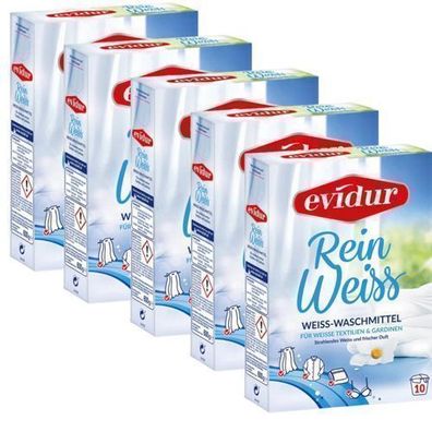 Evidur Reinweiß Vorhangwaschmittel 5x600 g