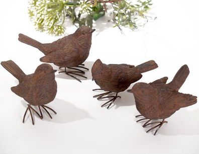 Gartendeko SIDCO Deko Spatz 2 Stück Vogel Garten Skulptur Terrasse