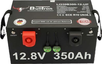 350Ah BullTron Polar LiFePO4 12.8V Akku mit Smart Doppel-BMS, Bluetooth App u