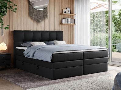 Boxspringbett mit Bettkasten, Multipocket Matratze und Topper - ALVIN KING