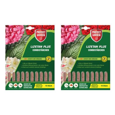 2 x Protect GARDEN® Lizetan® Plus Combistäbchen, 10 Stück