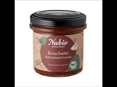 Nabio 3x Nabio Mediterraner Aufstrich Bruschetta getrocknete Tomate 135g
