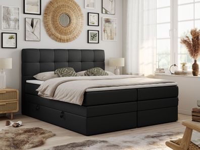 Boxspringbett, Polsterbett mit Bettkasten und Multipocket Matratze - LUKA KING