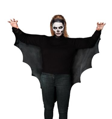 Umhang Cape Fledermaus Erwachsene schwarz Karneval Halloween