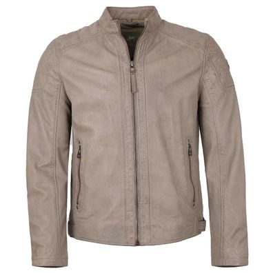 Gipsy by Mauritius - Herren Lederjacke Lammnappa silver grey