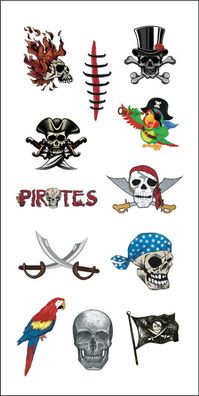 Tattoos Pirat Seeräuber Schminke Kostüm Karneval Fasching Halloween