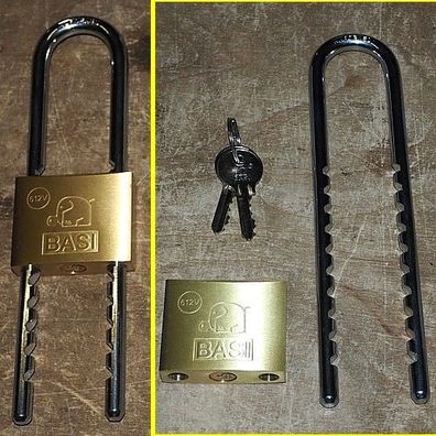 Basi Vorhängeschloss Breite 50 mm - variabler abnehmbarer 8 mm Stahlbügel