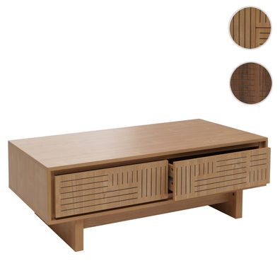 Couchtisch HWC-O33, Wohnzimmertisch, 2 Schubladen 2 Fächer, Melamin 40x120x60cm