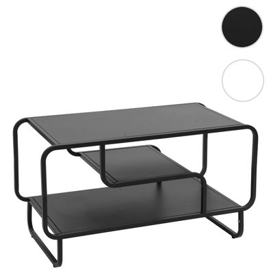 Couchtisch HWC-O49, Wohnzimmertisch Tisch, Industrial 3 Ablagen, Metall 45x80x40cm
