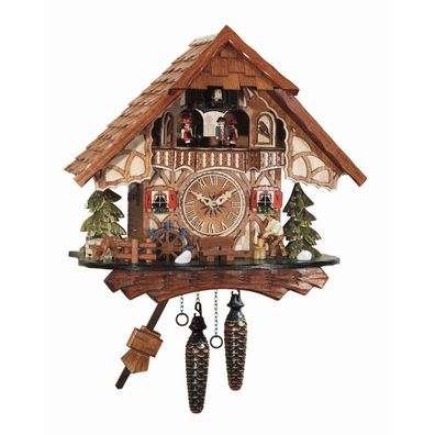 Engstler - K491 MT - 491 MT - Kuckucksuhr - 1-Tag-Kettenzugwerk - Nussbaum - 34 cm