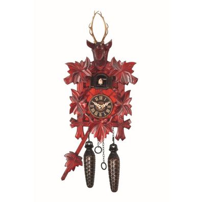 Engstler - 522/5 red - Kuckucksuhr - 1-Tag-Kettenzugwerk - Nussbaum - 30 cm