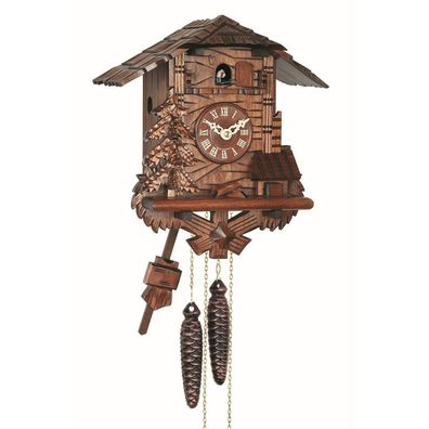 Engstler - 437 - Kuckucksuhr - 1-Tag-Kettenzugwerk - Nussbaum - 26 cm