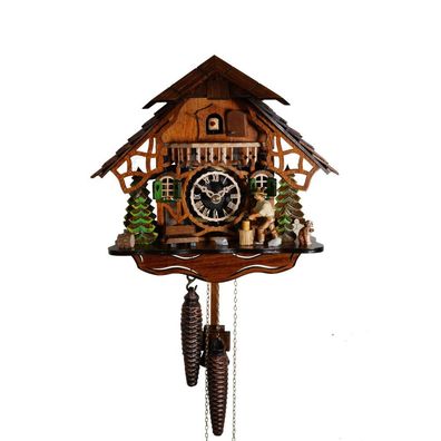 Engstler - 2161 - Kuckucksuhr - 1-Tag-Kettenzugwerk - Nussbaum - 26 cm