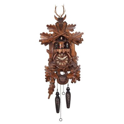 Engstler - 734 - Kuckucksuhr - 1-Tag-Kettenzugwerk - Nussbaum - 40 cm