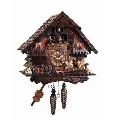 Engstler - K4746 MT - 4746 MT - Kuckucksuhr - 1-Tag-Kettenzugwerk - Nussbaum