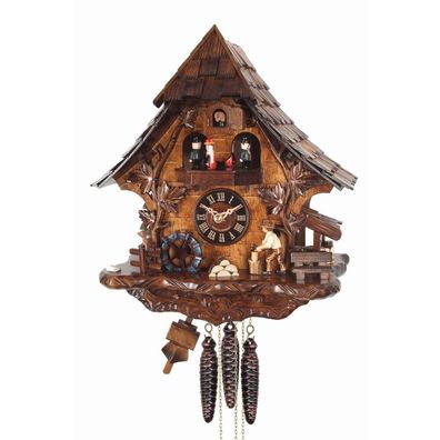 Engstler - K477 MT - 477 MT - Kuckucksuhr - 1-Tag-Kettenzugwerk - Nussbaum - 35 cm