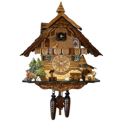 Engstler - 483 QM - Kuckucksuhr - Quarz - Nussbaum - mit Musik - 42 cm