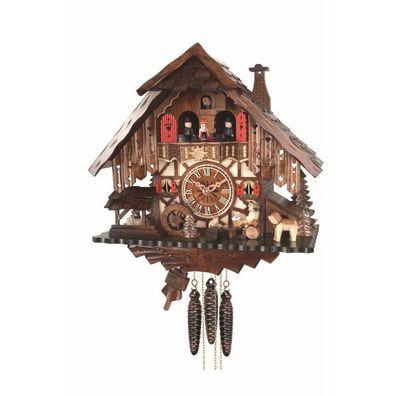 Engstler - K487 MT - 487 MT - Kuckucksuhr - 1-Tag-Kettenzugwerk - Nussbaum - 34 cm