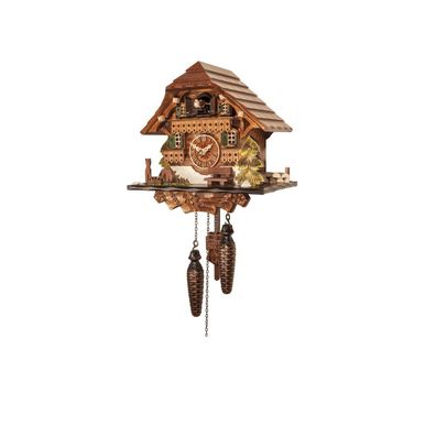 Engstler - 432 QM - Kuckucksuhr - Quarz - Nussbaum - mit Musik - 24 cm
