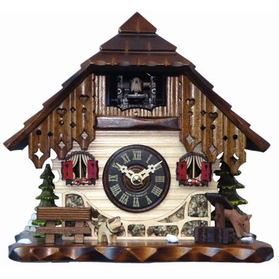 Engstler - 40310 QM - Kuckucksuhr - Quarz - Nussbaum - mit Musik - 22 cm