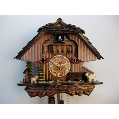 Engstler - 443 QM - Kuckucksuhr - Quarz - Nussbaum - mit Musik - 28 cm