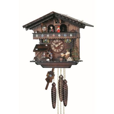 Engstler - K442 MT - 442 MT - Kuckucksuhr - 1-Tag-Kettenzugwerk - Nussbaum - 26 cm