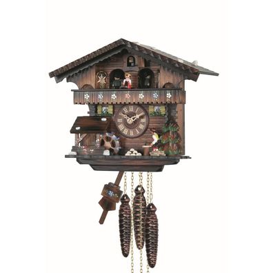 Engstler - K440 MT - 440 MT - Kuckucksuhr - 1-Tag-Kettenzugwerk - Nussbaum - 26 cm
