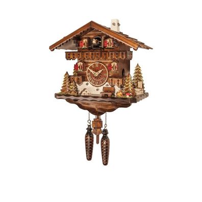 Engstler - 458 QM - Kuckucksuhr - Quarz - Nussbaum - mit Musik - 27 cm