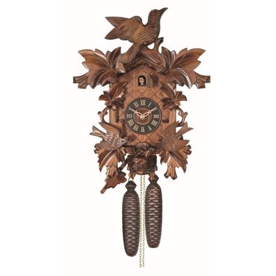 Engstler - 637/8 - Kuckucksuhr - 8-Tag-Kettenzugwerk - Nussbaum - 40,5 cm